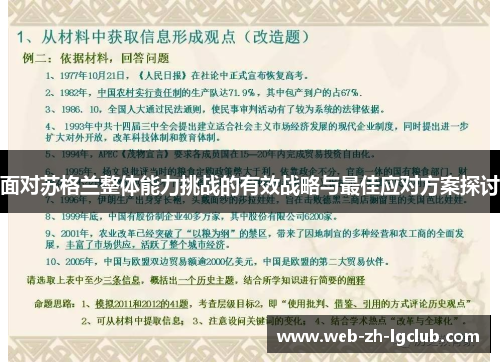 面对苏格兰整体能力挑战的有效战略与最佳应对方案探讨 面对苏格兰整体能力挑战的有效战略与最佳应对方案探讨